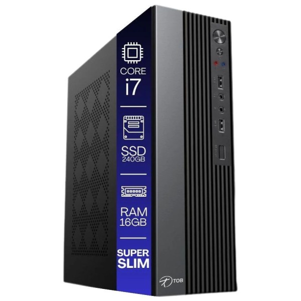 Computador Tob Slim Compacto Intel Core I7 SSD Memória 8GB Windows 10 Trial Desktop Pc Cpu